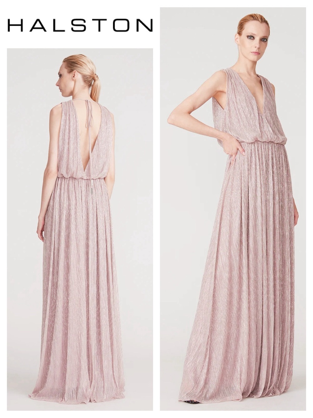 HALSTON Adler Shimmer Jersey Gown